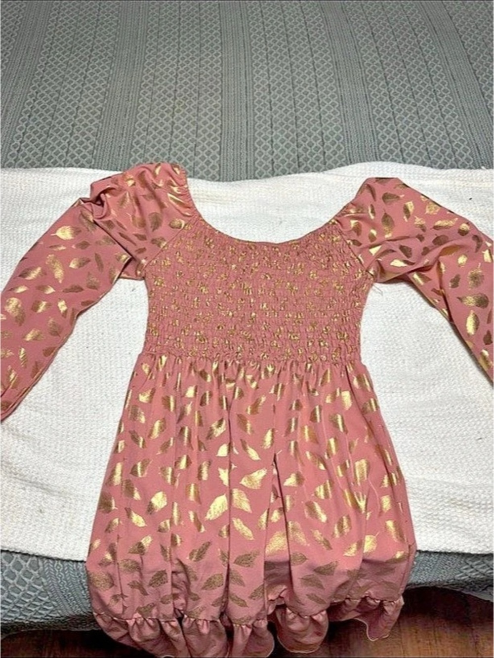 Girls Floral Casual Dress in Pink & Green Like New